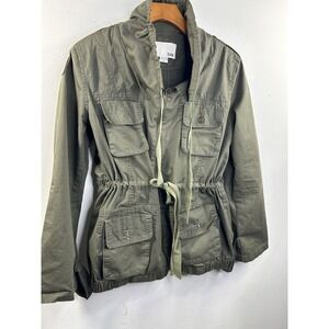 Bar‎ III green military style short zip up jacket size Small